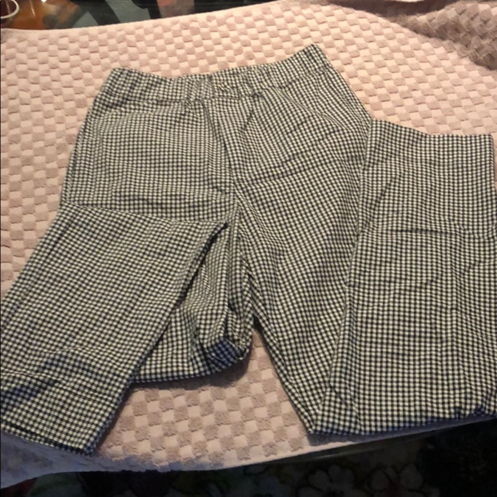 Black and white checkered slacks